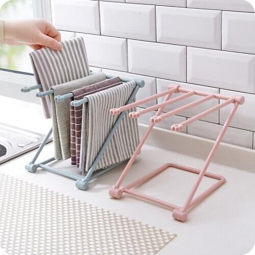 Rack Water Cup Rack Plastic Foldable Vertical Rag Kitchen Towel Rack Free Punching Table Storage Rack Water Cup Rack Home Rack