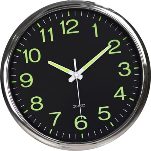 12'' Luminous Wall Clock Glow InThe Dark Silent Quartz Home Kitchen Clock Numbe