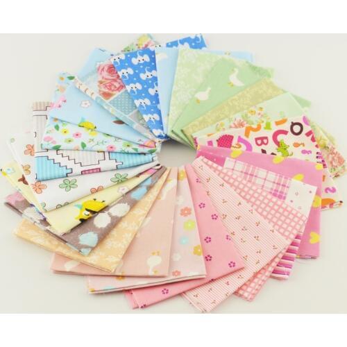 Teramila Cotton Fabrics 10 Pieces 20cmx20cm Charm Packs Patchwork Fabrics Quilting Stash Tissue Cloth No Repeat Design Twill