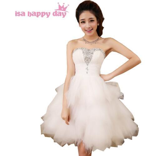 Junior formal short puffy pageant lovely ball gown sweetheart gowns prom girl knee length rhinestone dress for girls W547