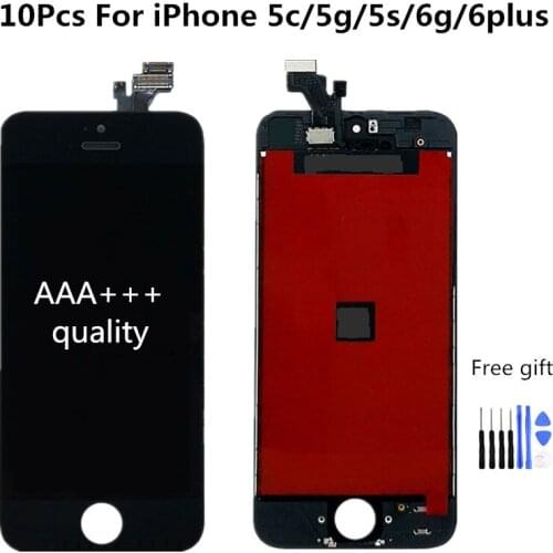 10PCS AAA+++ Screen LCD Display for iPhone 5 5s 5c 5se 6 6plus Replacement with 3D Touch Digitizer Assembly No Dead Pixel