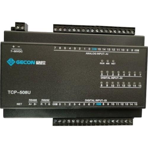16AI analog acquisition 16DI switch input Ethernet IO module RS485 232 MODBUS-RTU/TCP PLC expansion