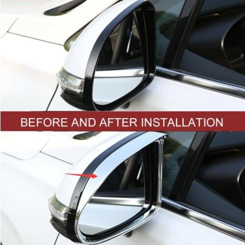 ABS Chrome Side Door Mirror Eyebrow Cover Trim 2pcs For Hyundai Santa Fe TM 2019