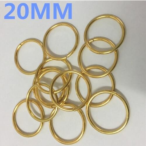 20mm Gold Metal Non Welded Metal O Ring Buckle Openable adjustable Garment Accessories DIY shoes bag webbing strap 50pcs
