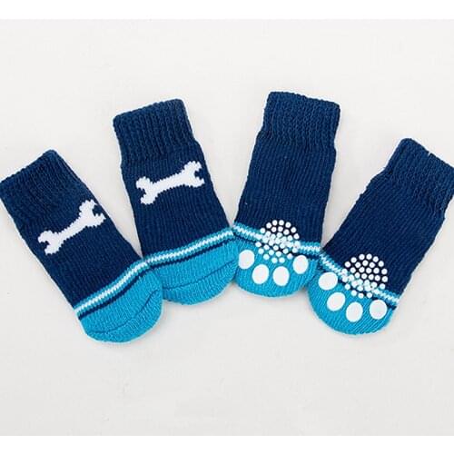 4Pcs Warm Puppy Dog Socks Soft Pet Knits Socks Cute Cartoon Anti Slip Socks Warm Puppy Dog Shoes Small Medium Dogs Pet Product
