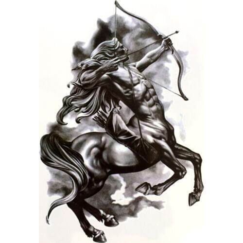 5pcs Centaur Chiron Waterproof Temporary Tattoos men constellation Centaurus Fake Tattoo girl selfie flash tattoo harajuku men