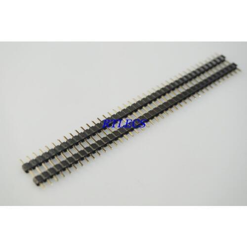 50pcs 15 mm Height 1x40 P 40 Pin 2.54 mm Pin Header male Single row dual plastic base insulator straight through hole Square Pin