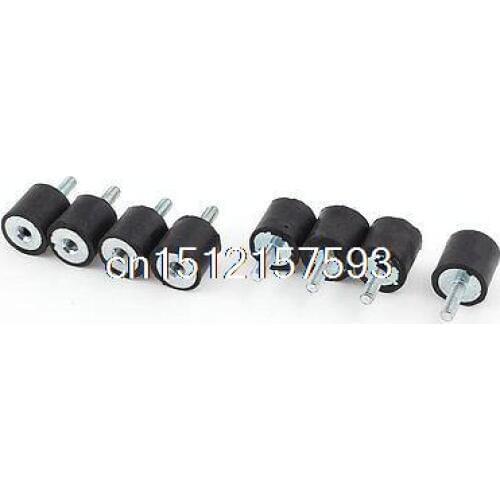 8Pcs M4x12mm Male Thread 15x15mm Rubber Anti Vibration Mount Pad Silentblock