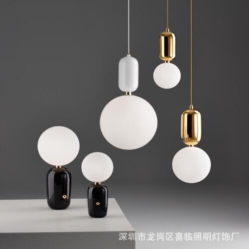 Europe led glass ball hanglamp lustre suspension e27 pendant light nordic light living room lights livingroom bedroom