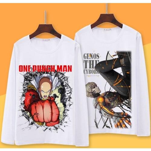 One Punch-Man Cosplay T Shirt One Punch Man Saitama Spring Autumn Long Sleeve Anime T-shirt Cartoon Top Tee Cosplay Costume