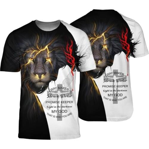 PLstar Cosmos Lion Jesus 3D Printed t-shirt Harajuku Streetwear T shirts Funny Men For Women Short Sleeve 06