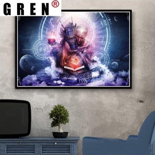 GREN Abstract Canva Painting Poster Print Alex Grey Psychedelic Trippy Tree Life Sofa Wall Art Picture Home Decor Living Room