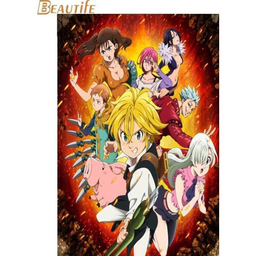 Custom wall art silk fabric poster custom print Kit Nanatsu no Taizai for room decor home decoration