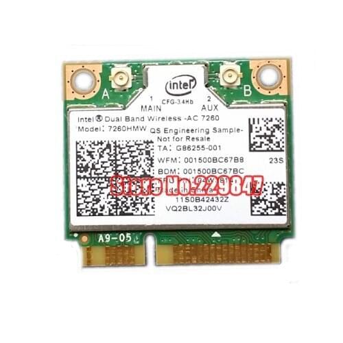 Kartu nirkabel untuk For 7260. Hmwg 7260hmw WiFi Wireless AC 7260 7260ac Dual Band AC + Bluetooth BT Mini pcie kartu untuk