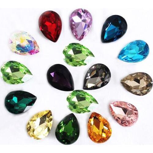 300PCS 13x18mm Crystal Pear Shape Fancy Stones Teardrop Glass Stones