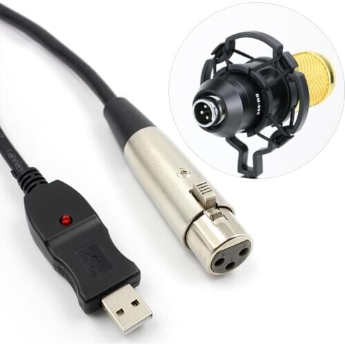 Condenser Microphone 3-pin XLR to USB Cannon Cable Cord for bm 800 Karaoke Studio Microphone 3m Male to Female Extension Cable
