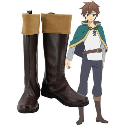 KonoSuba:Gods Blessing on this Wonderful World Kazuma Satou Cosplay Shoes Brown Boots Custom-made