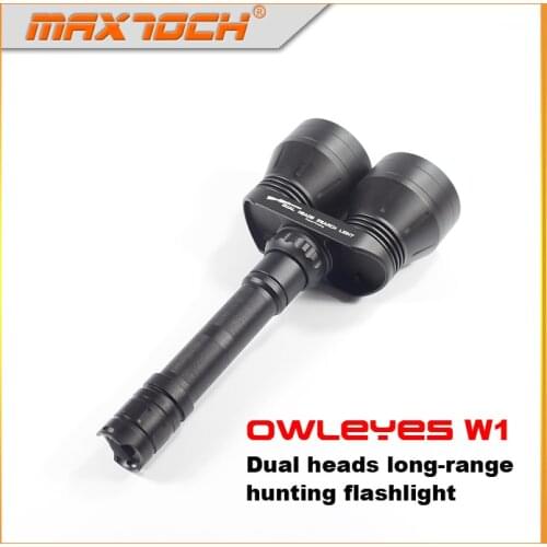 MAXTOCH OWLEYES W1, Dual-head 2000 Meters, 2000 Lumens, Gun Rifle Mountable Hunt Torch