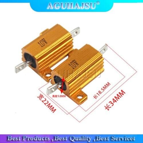 2pcs 10W Aluminum Power Metal Shell Case Wirewound Resistor 0.1 ~ 10K 0.5 1 2 3 5 6 8 10 20 100 150 200 300 500 1K 5K 10K ohm