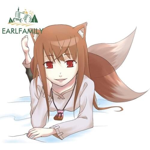 EARLFAMILY 13cm x 11.1cm for Spice and Wolf RV Car Sticker Anime Decal Refrigerator Windshield Scratch-Proof Laptop Decoration