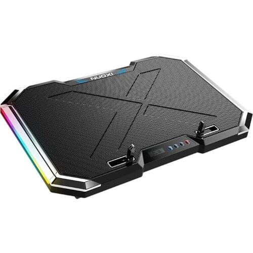NUOXI Q8 Laptop Cooler 12-17 Inch 6 Fan LCD Screen RGB Laptop Cooling Pad Laptop Stand 2 USB Port Cooling Fan