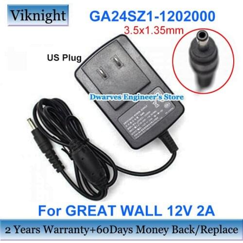 Genuine US Plug GA24SZ1-1202000 12V 2A 3.5x1.35mm Switching Power Supply 24W For GREAT WALL 1148384 For LANIX WA-24Q12FU