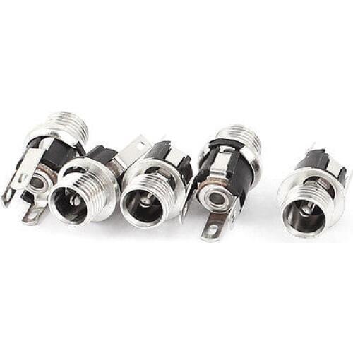 5 Pcs 5.5mmx2.1mm DC Power Jack Socket PCB Panel Mount Connector