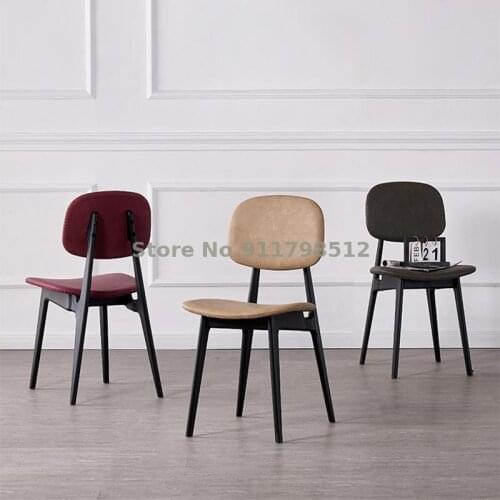 Nordic dining chair PU home chair modern minimalist backrest stool INS leisure chair desk chair plastic makeup chair
