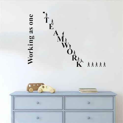 Teamwork Vinyl Wall Decal Office Ladder climbing Quote Saying Team Work Business Stickers Mural waterproof vinyl ph96