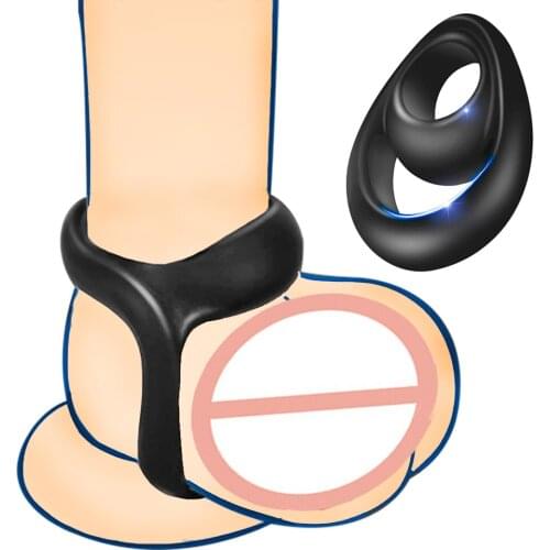 Super Soft Liquid Silicone Cockring Scrotum Bind Ring Sex Toy For Men Erection Elastic Penis Ring Delay Ejaculation Penis Sleeve