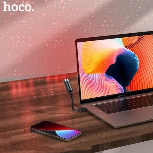 Hoco Autorotation light Car Roof Star LED Light USB Projector Atmosphere Galaxy Lamp Adjustable Ambient Night Light Home Decor