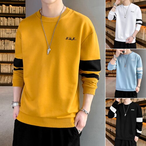 Autumn Sweatshirt Men New High Street Hoodies Mens Patchwork Harajuku Sweatshirts Spring Men Fashion Tops Streetwear