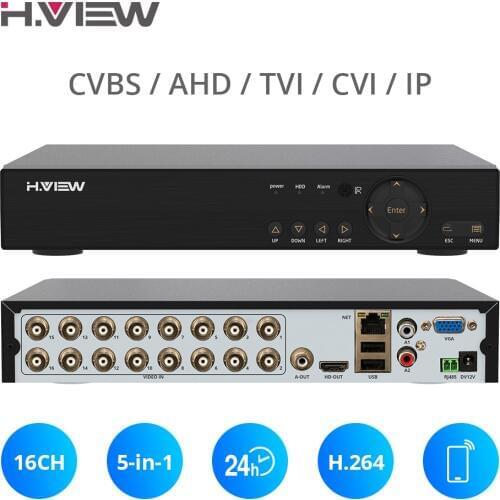 H.View 16ch NVR Video Surveillance Video Recorder CCTV DVR for Home Security Support 4TB SATA HDD 1080P Video Output H.264 DVR
