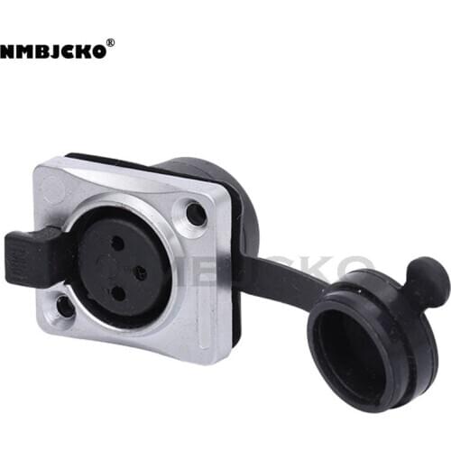 High quality 100pcs/lot 3-Pin XLR Chassis Panel Mount socket with dust cover