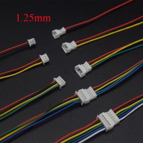 10Pair Micro JST 1.25MM 2P/3P/4P/5p/6-Pin Male&Female Connector Plug with Wires Cables LED Strip Connectors