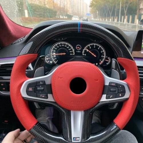 100% Real BMW Carbon Fiber Leather Customized Steering Wheel For M5 F90 G12 G30