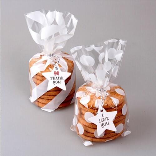 100PCS/lot OPP Transparent Bags Bread Candy Cookies Gift Packaging Bag DIY Baking Decoration