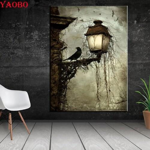 5d cross stitch diy Diamond Painting Crow lamp Picture Of Rhinestones Diamond Embroidery Diamond Mosaic Full Square/Round