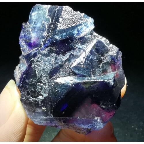 69.9gNatural dark purple Fluorite Crystal Mineral healing energy ring vein teaching specimen stone home decoration collection