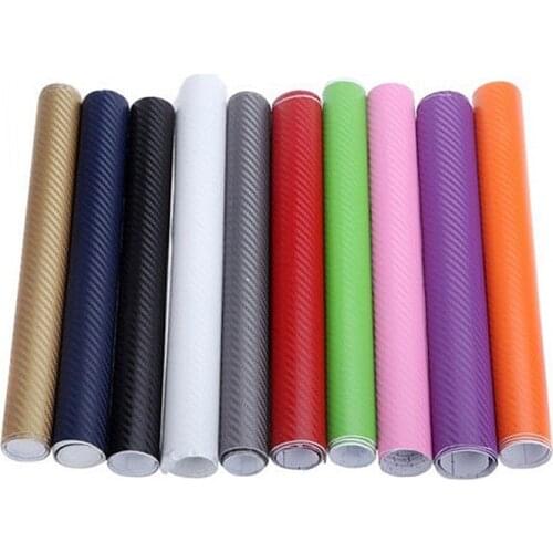 Car Styling 127 Cm * 10 Cm 3D Carbon Fiber Car Color Film Body Sticker Car Decoration Stickers DIY Car Tuning Auto Accessories