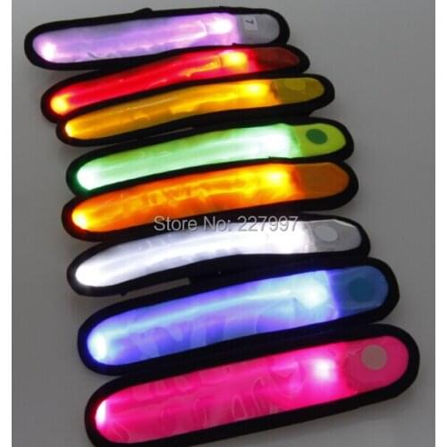 Free Shipping Buckle LED Flashing Arm Band Warning Safety Wrist Strap Armband For Outdoor Climbing Running Party 100pcs/lot