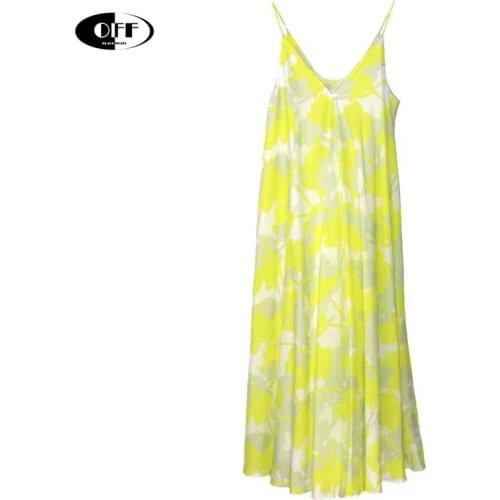 Bohemia Fashion chic Korean loose midi-long dress woman clothes Aesthetic floral print v-neck strap sundress oversized dress ZA