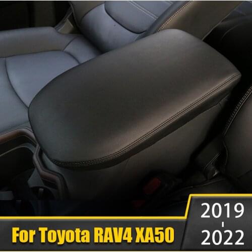 PU Leather Car Interior Armrests Storage Box Cover Trim Decoration For Toyota RAV4 2019 2020 2021 RAV 4 XA50 Car Accessories