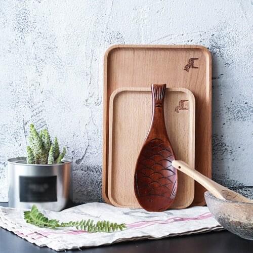 Japanese-style Zakka Wooden Fish-shaped Rice Spoon Solid Wood Environmental Kitchen Turner Spatula Rice Spoon Utensils