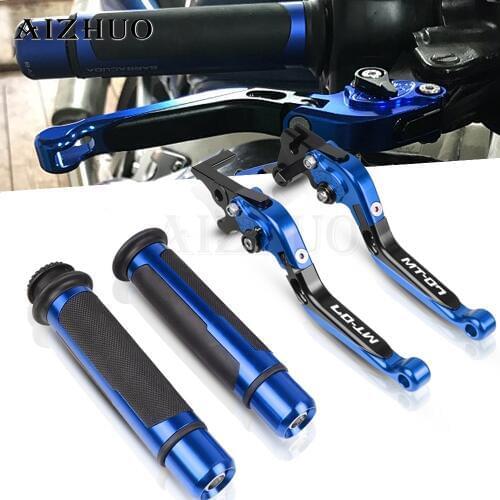 For YAMAHA MT-07 MT 07 MT07 2014 2015 2016 2017 2018-2020 Motorcycle Accessories Folding Brake Clutch Levers+Hand Handle Grips