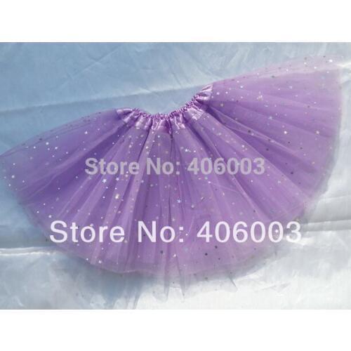 Star glitter sequin tulle tutu girls dance skirt 8color in stock by Fedex