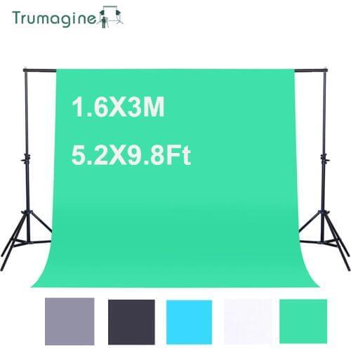 1.6X3M/5.2X9.8Ft Photography Background Green Screen Non-woven Fabric Photo Studio Backdrops Chromakey Shooting Screen