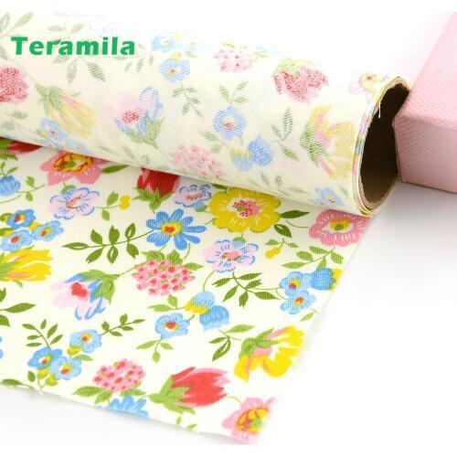 Teramila Cotton Flower Fabric Meter Telas Por Metro Patchwork Cloth Quliting Fabric For Sewing Needlework Dress Beedsheet Tissu