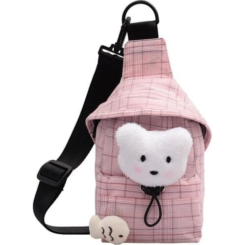 Canvas Novelty Chest Crossbody Bags Women Summer Korean Style Leisure Fashion Day Shoulder Handbags Casual Lipstick Satchels