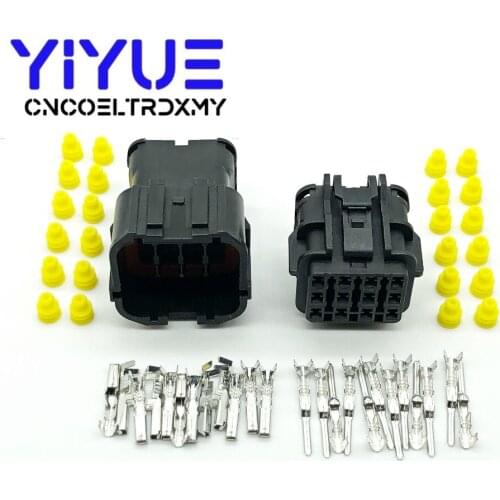 KET 5 Sets 12 Pin black Female Male Waterproof Electrical Wire Connector Plug Auto Connectors